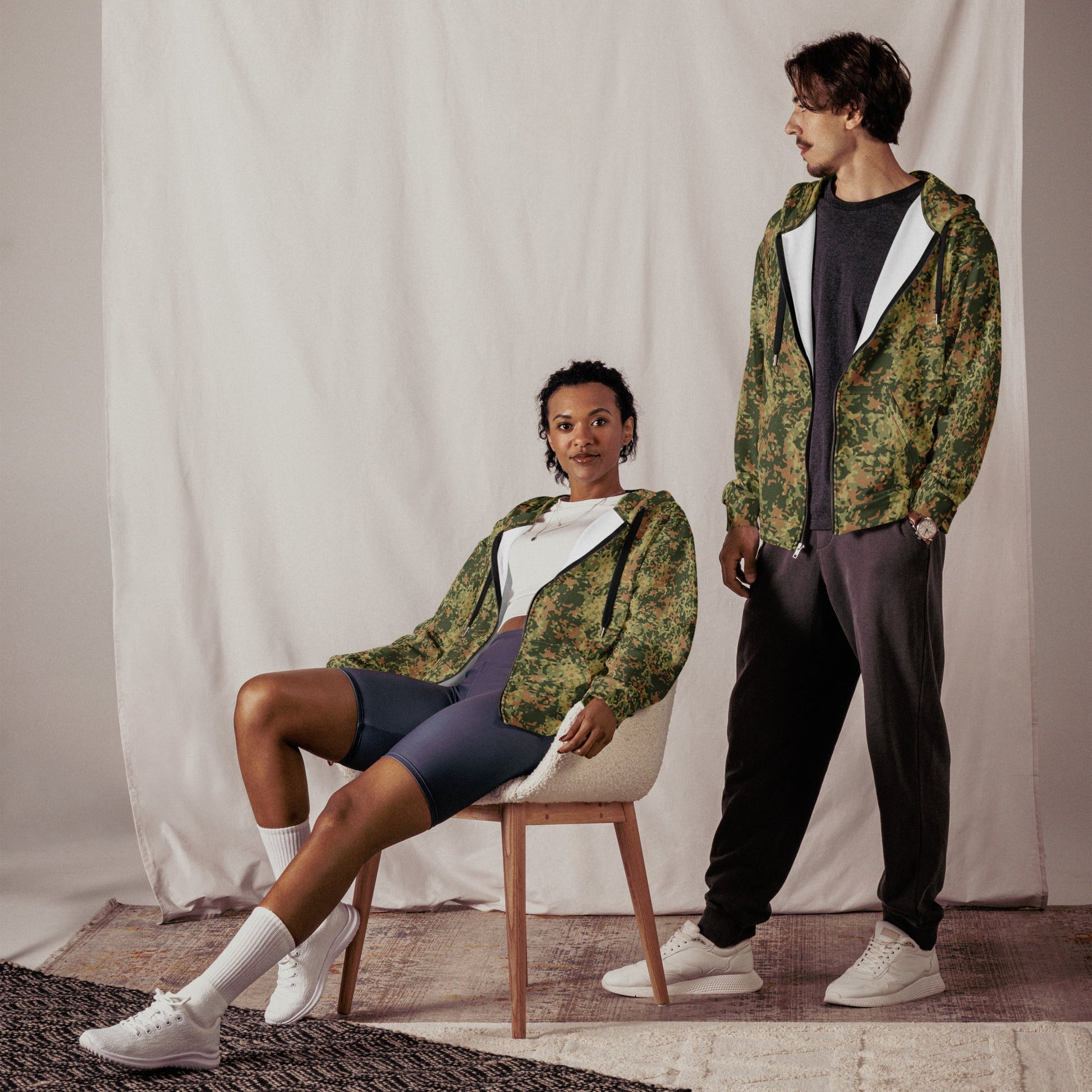 Dutch Fractal Multitone CAMO Unisex zip hoodie - Zip Hoodies