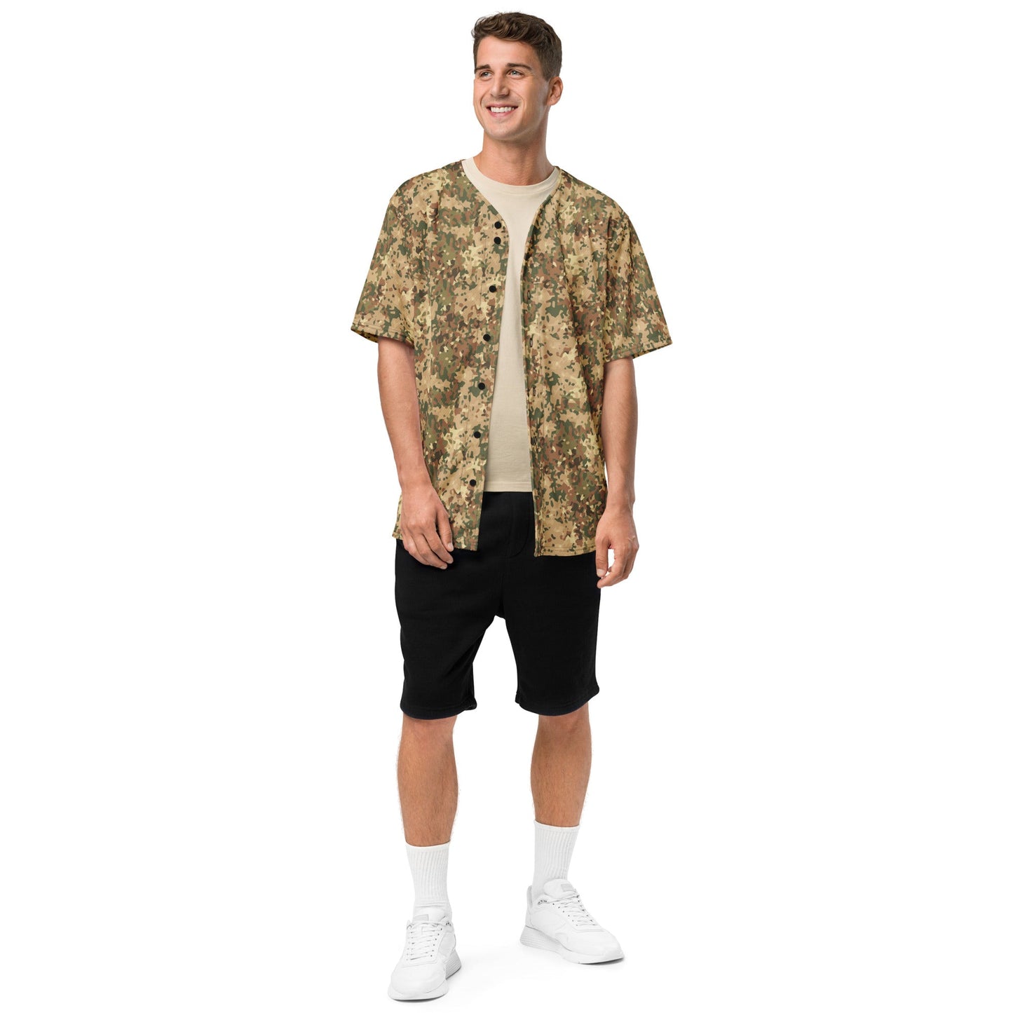 Dutch Fractal Tan CAMO baseball jersey - Baseball Jerseys