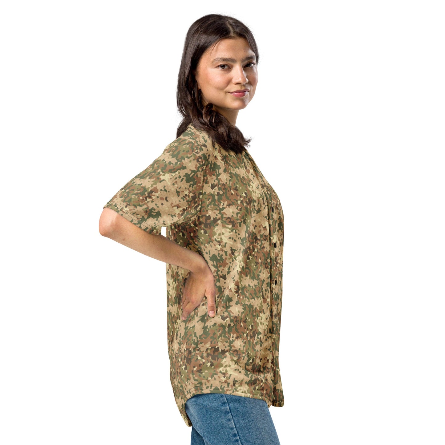 Dutch Fractal Tan CAMO baseball jersey - Baseball Jerseys