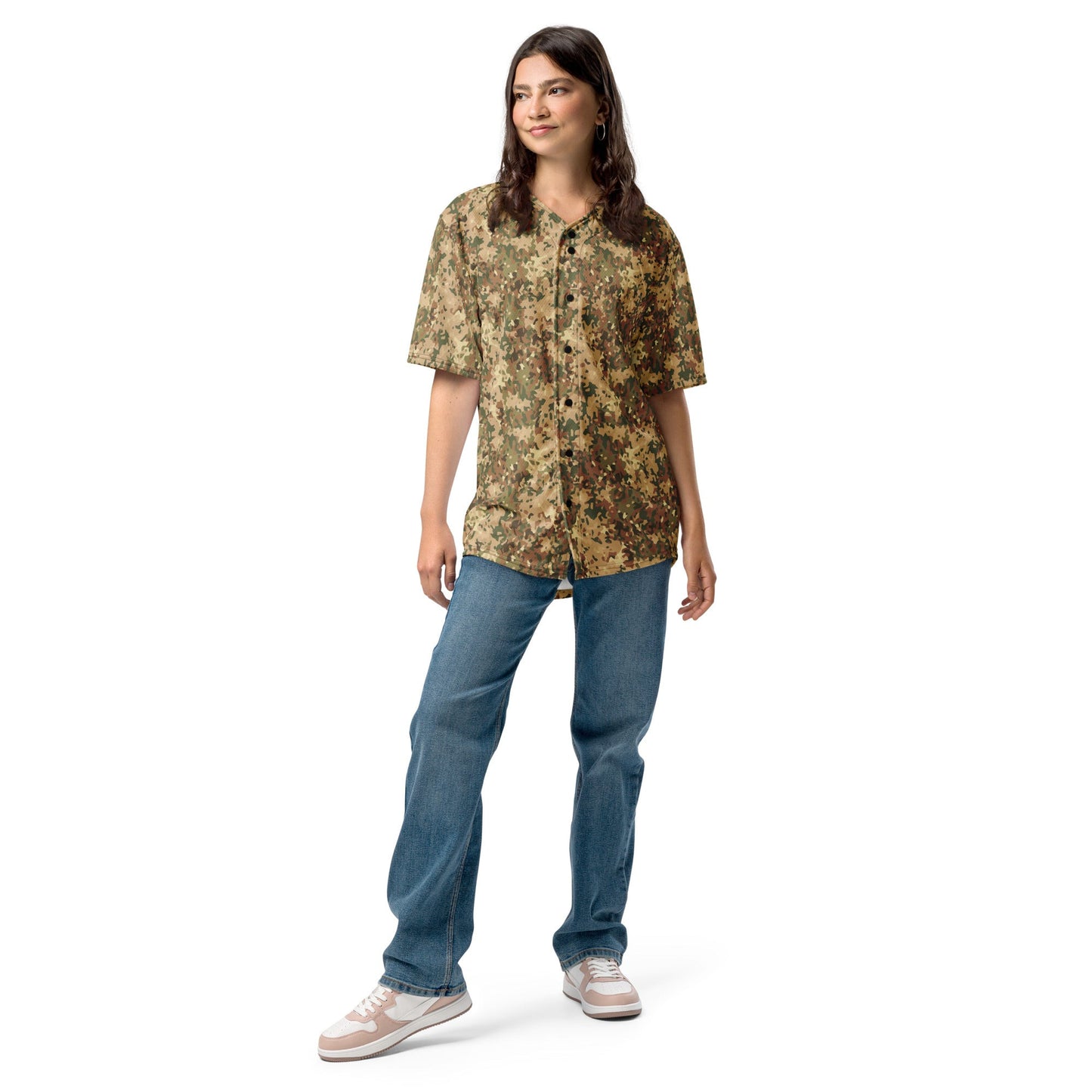 Dutch Fractal Tan CAMO baseball jersey - Baseball Jerseys