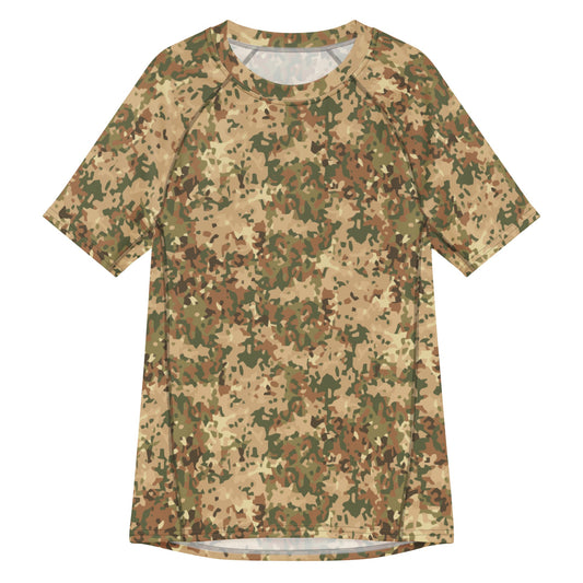Dutch Fractal Tan CAMO short-sleeve mens rash guard - 2XS