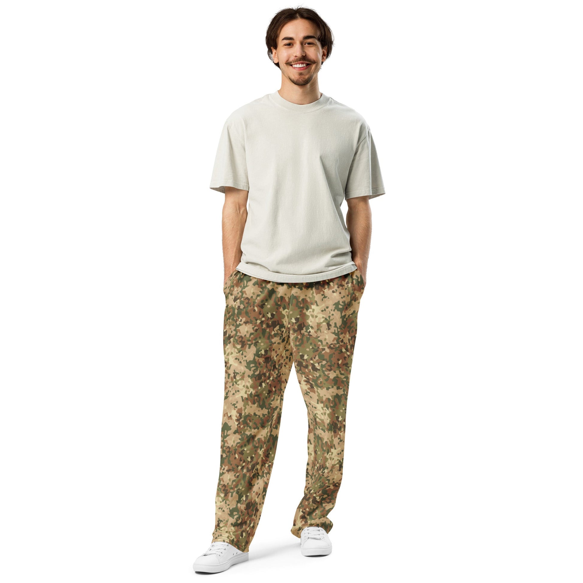 Dutch Fractal Tan CAMO Wide-leg joggers - Joggers