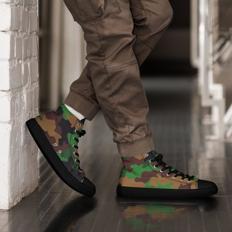 Jungle Dutch CAMO Mens High-Top Canvas Shoes - Black / 5