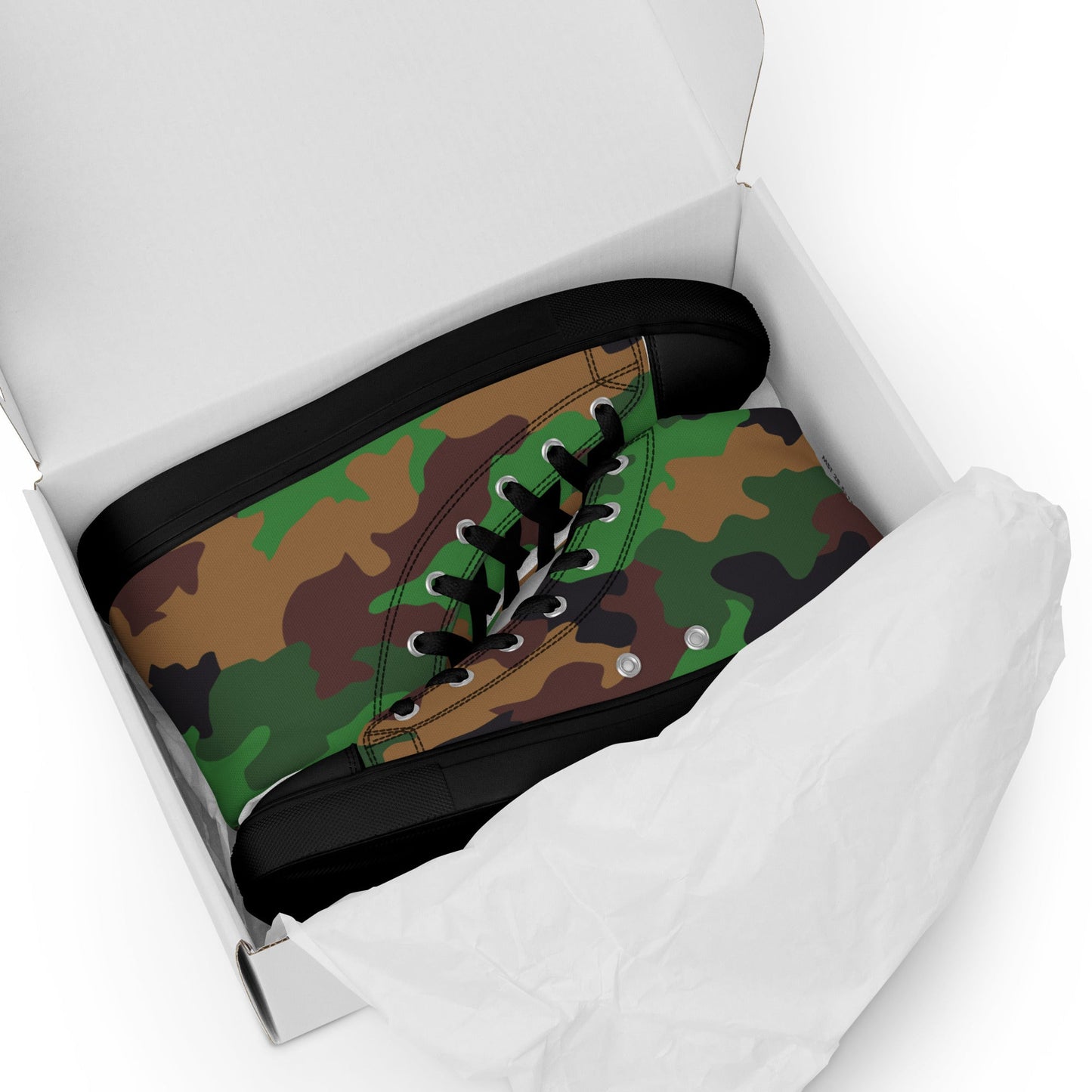 Dutch Jungle CAMO Mens high top canvas shoes - High Top Canvas Shoes