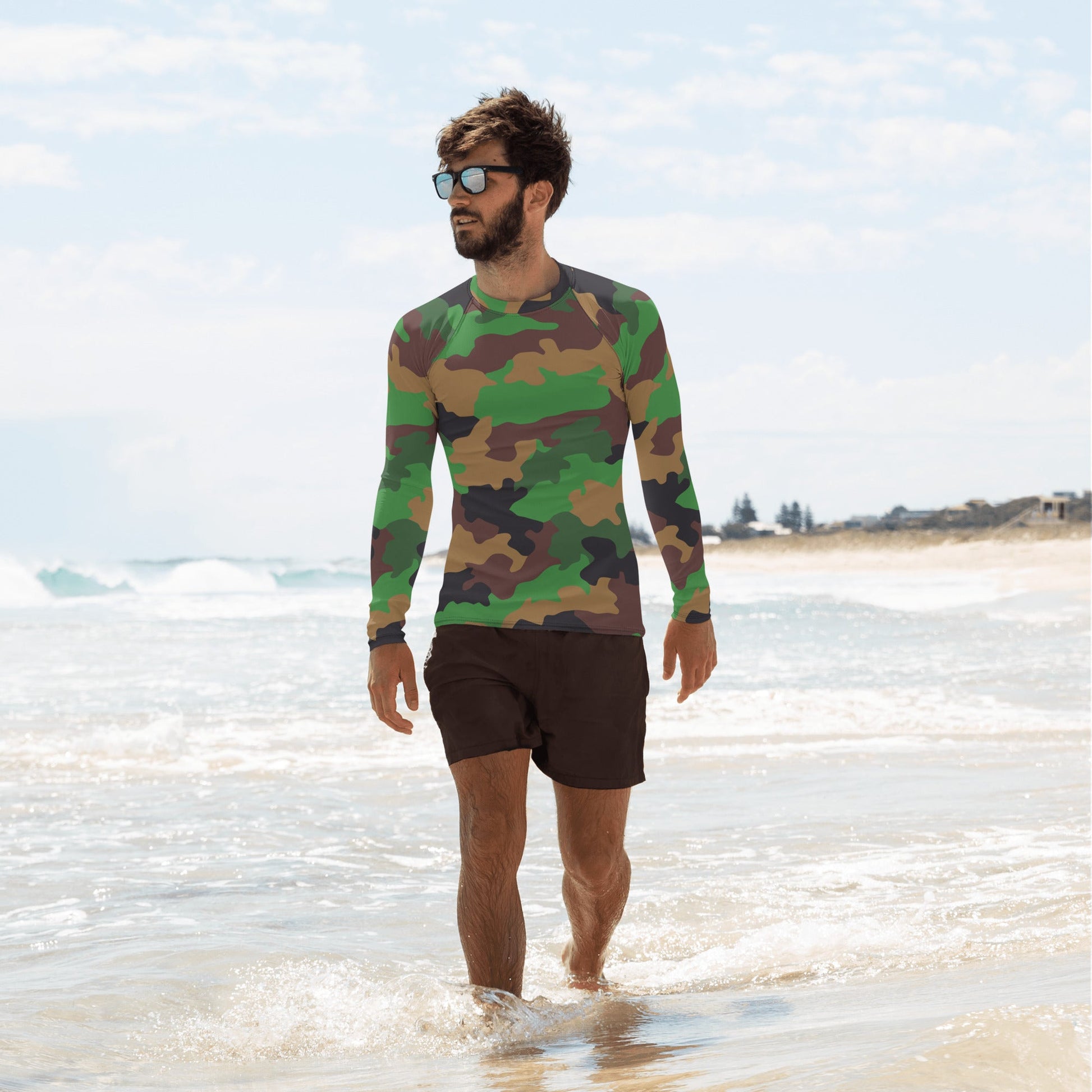 Dutch Jungle CAMO Mens Long-sleeve Rash Guard - XS - Guards