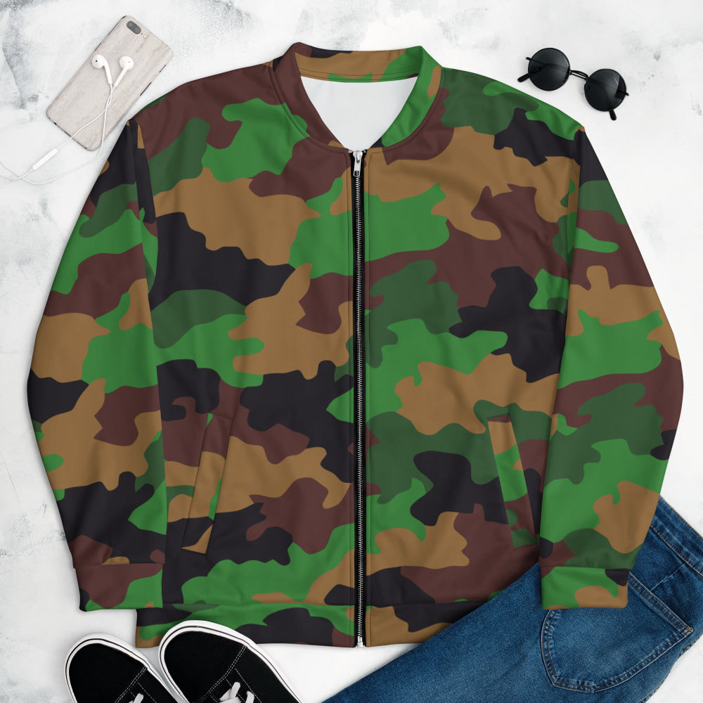 Dutch Jungle CAMO Unisex Bomber Jacket - XS