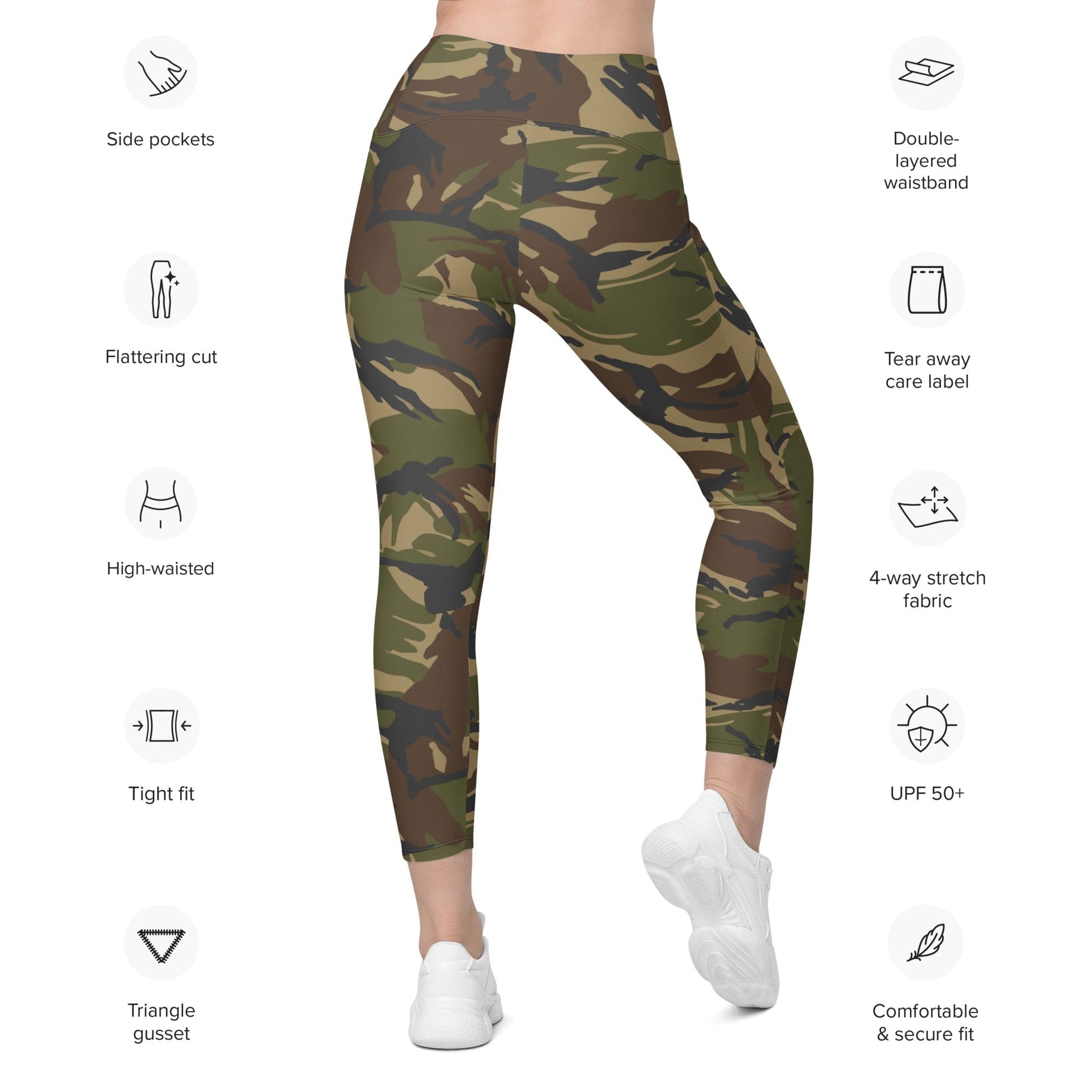 Dutch M93 DPM Woodland CAMO Leggings with pockets - Womens With Pockets