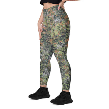 Dutch Netherlands Fractal Pattern (NFP) Green CAMO Leggings with pockets - Womens With Pockets