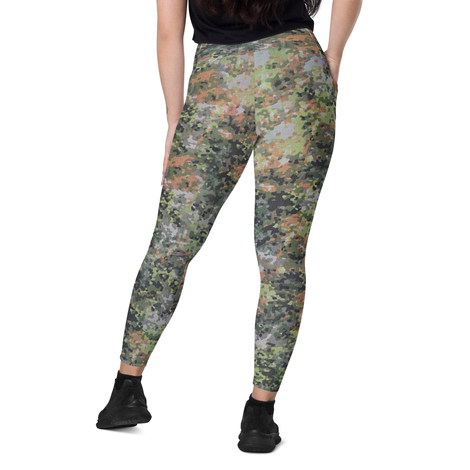 Dutch Netherlands Fractal Pattern (NFP) Green CAMO Leggings with pockets - Womens With Pockets