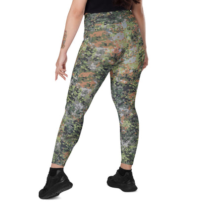 Dutch Netherlands Fractal Pattern (NFP) Green CAMO Leggings with pockets - Womens With Pockets