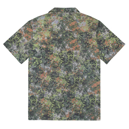 Dutch Netherlands Fractal Pattern (NFP) Green CAMO Unisex button shirt - Button Shirt