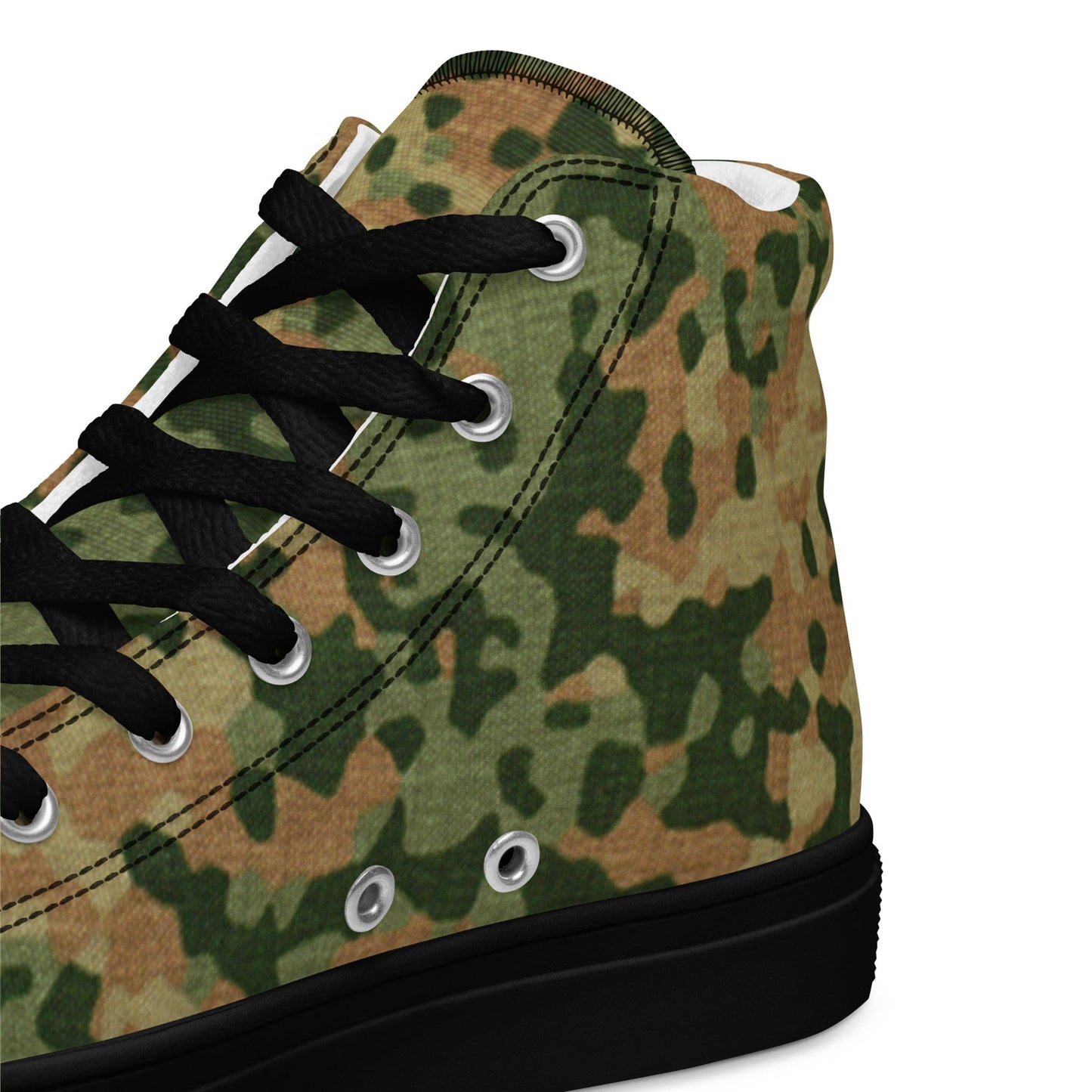 Dutch Netherlands Fractal Pattern (NFP) Multi CAMO Men’s high top canvas shoes - Mens High Top Canvas Shoes