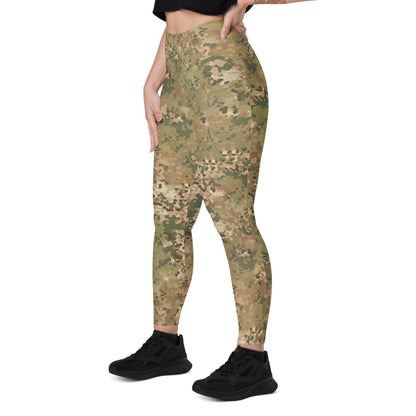 Dutch Netherlands Fractal Pattern (NFP) Tan CAMO Leggings with pockets - Womens With Pockets