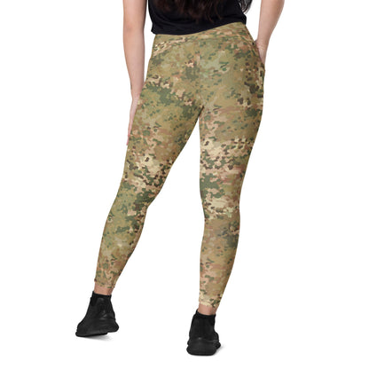 Dutch Netherlands Fractal Pattern (NFP) Tan CAMO Leggings with pockets - Womens With Pockets