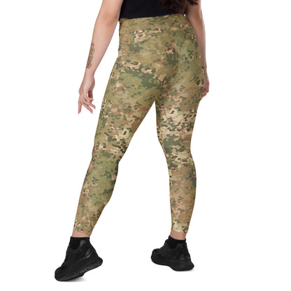 Dutch Netherlands Fractal Pattern (NFP) Tan CAMO Leggings with pockets - Womens With Pockets