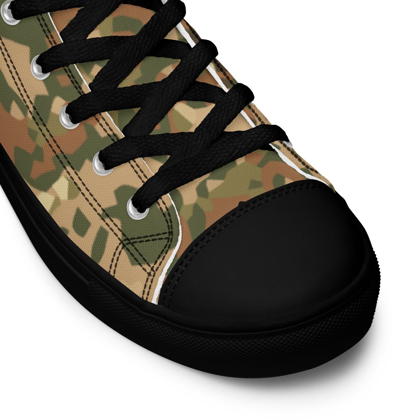 Dutch Fractal Tan CAMO Mens high top canvas shoes - High Top Canvas Shoes