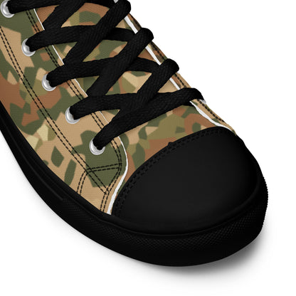 Dutch Fractal Tan CAMO Mens high top canvas shoes - High Top Canvas Shoes
