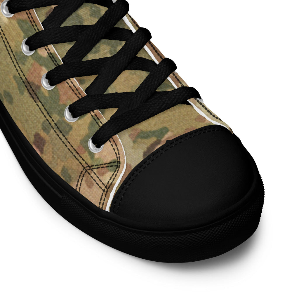 Dutch Netherlands Fractal Pattern (NFP) Tan CAMO Men’s high top canvas shoes - Mens High Top Canvas Shoes