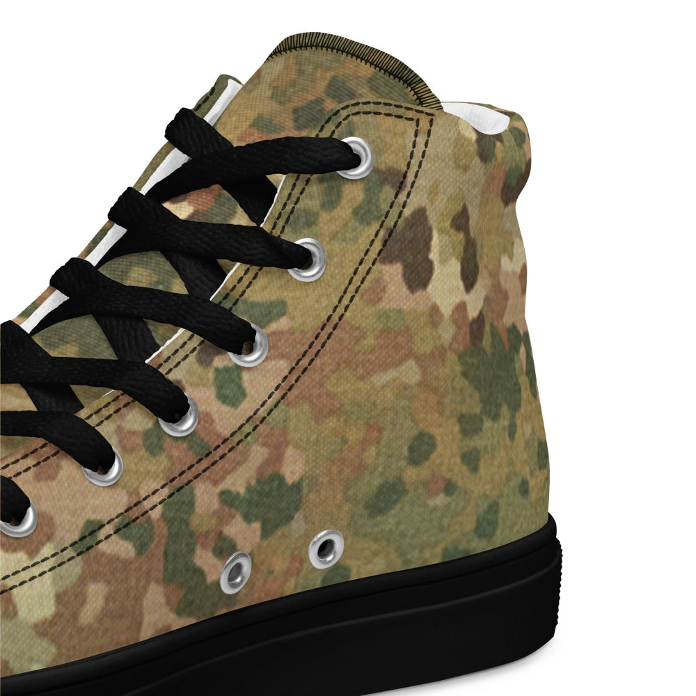 Dutch Netherlands Fractal Pattern (NFP) Tan CAMO Men’s high top canvas shoes - Mens High Top Canvas Shoes