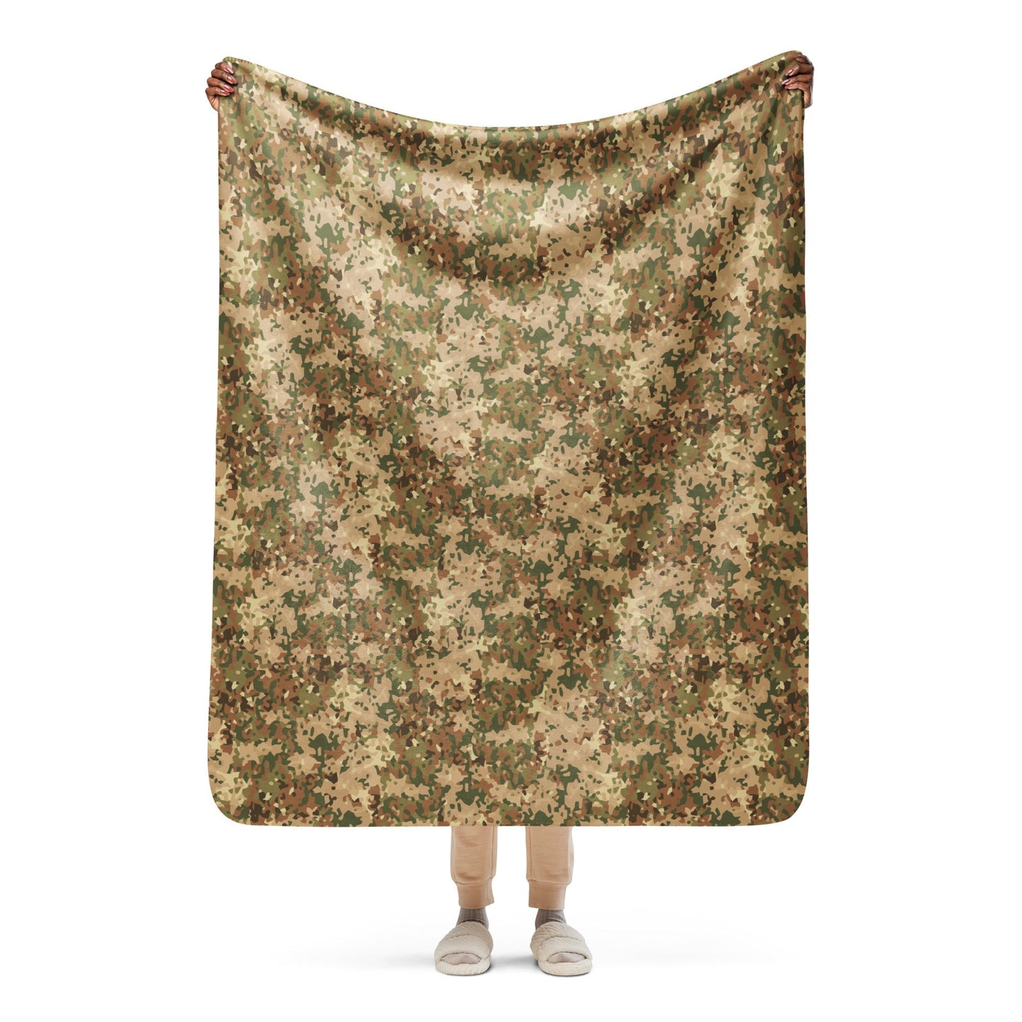 Dutch Fractal Tan CAMO Sherpa blanket - 50″×60″ - Blankets
