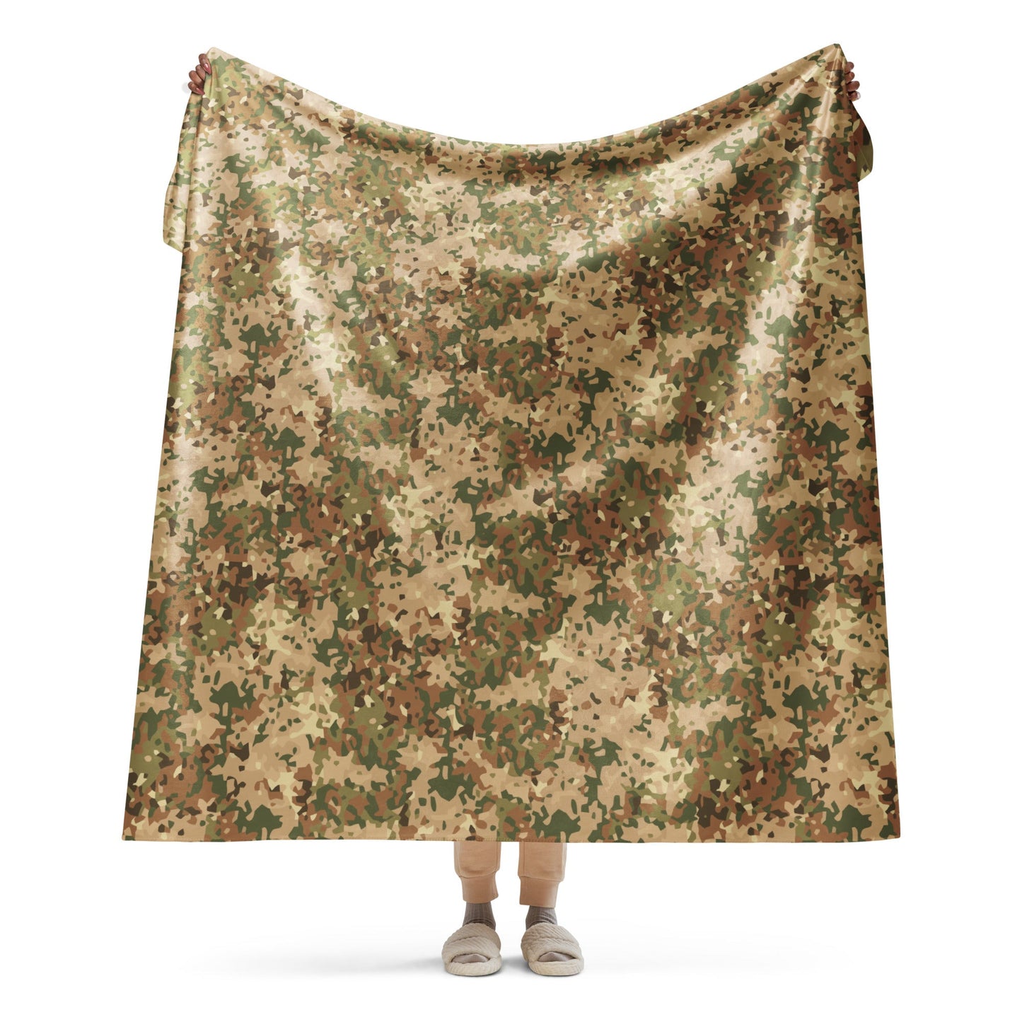 Dutch Fractal Tan CAMO Sherpa blanket - 60″×80″ - Blankets