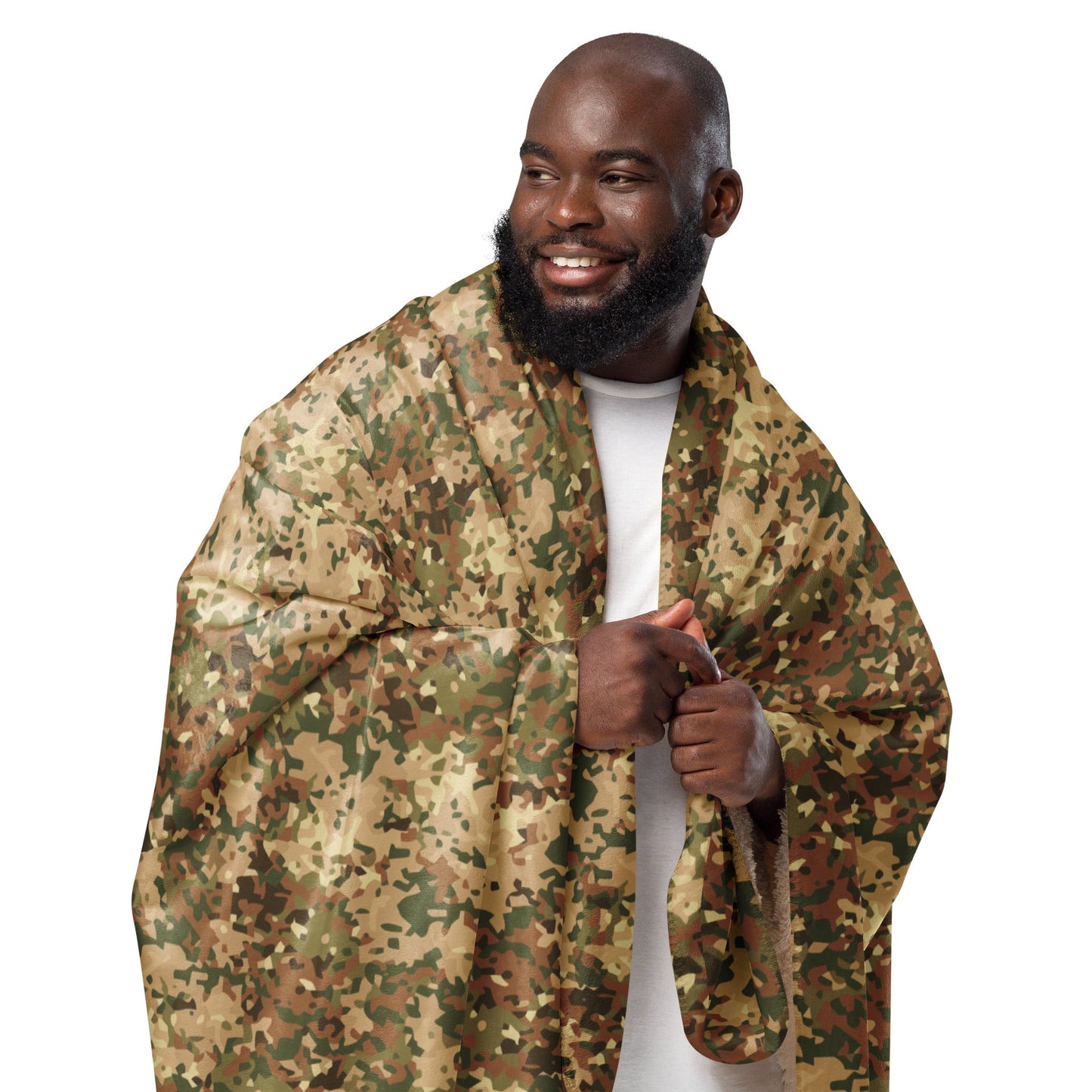 Dutch Fractal Tan CAMO Sherpa blanket - Blankets