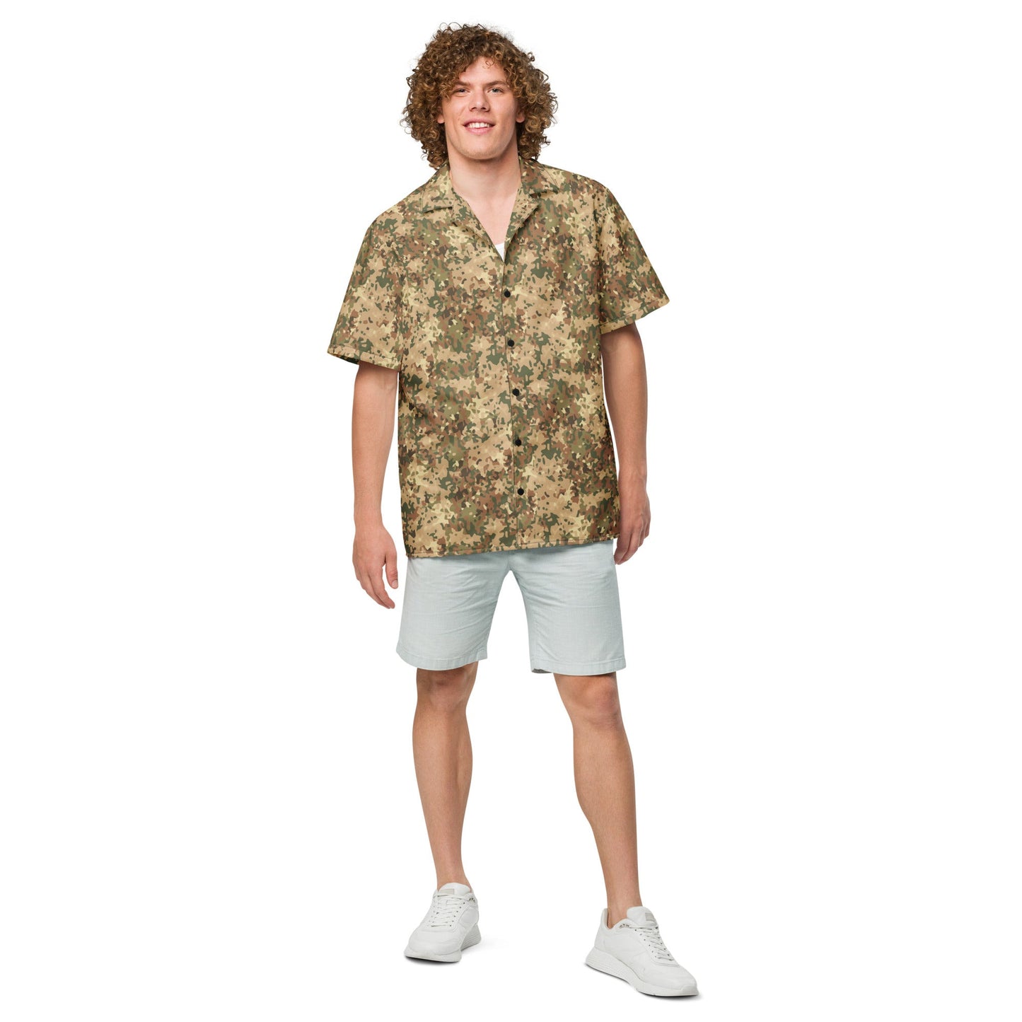 Dutch Fractal Tan CAMO Unisex button shirt - Button Shirts