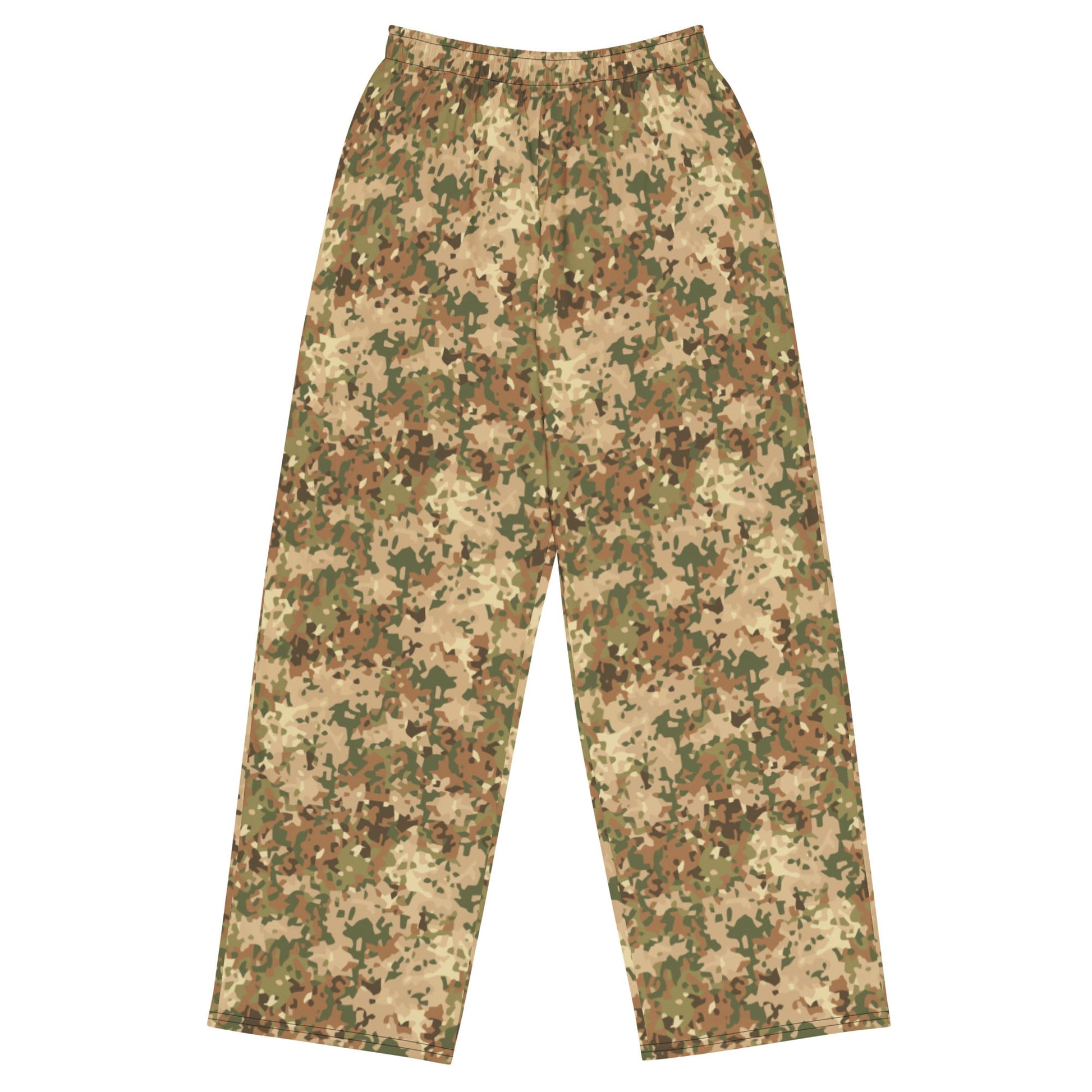 Dutch Fractal Tan CAMO unisex wide-leg pants - 2XS - Wide-leg Pants