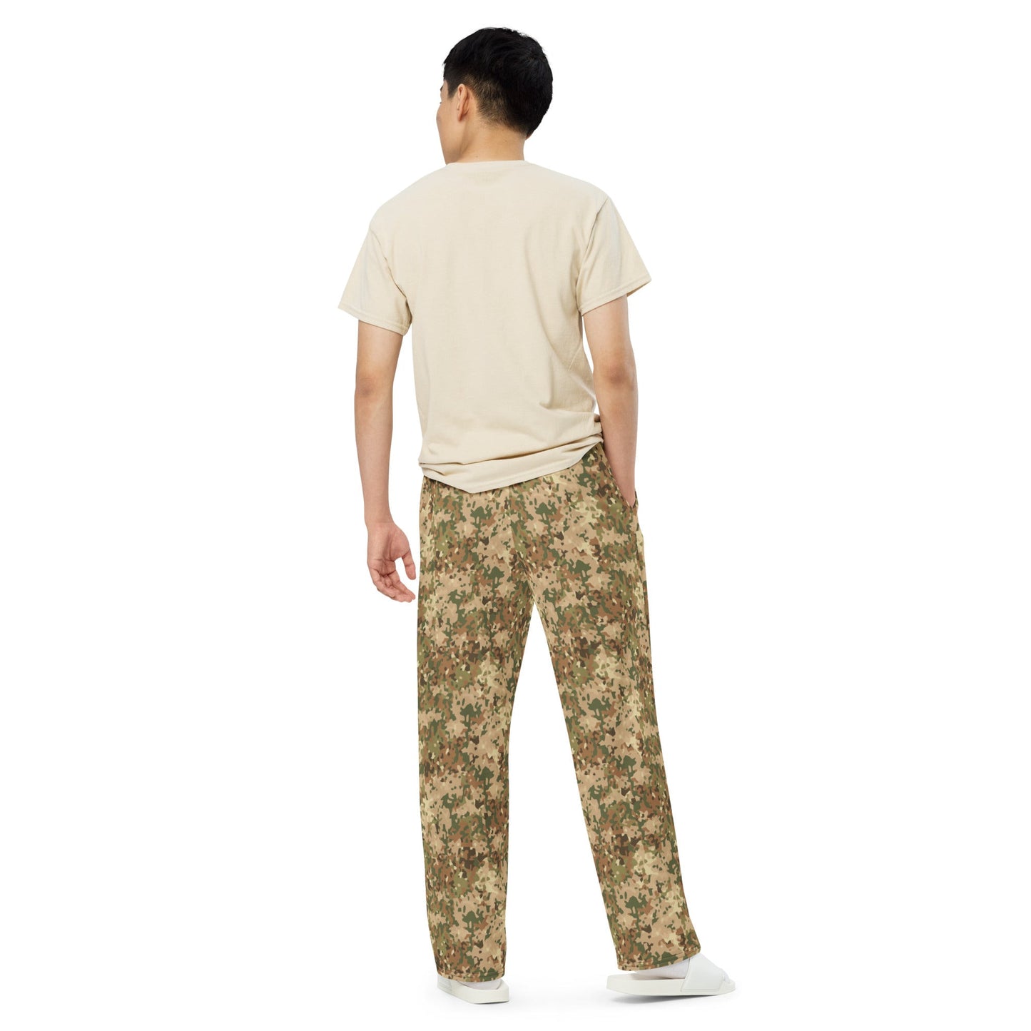 Dutch Fractal Tan CAMO unisex wide-leg pants - Wide-leg Pants