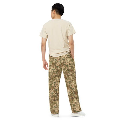 Dutch Fractal Tan CAMO unisex wide-leg pants - Wide-leg Pants