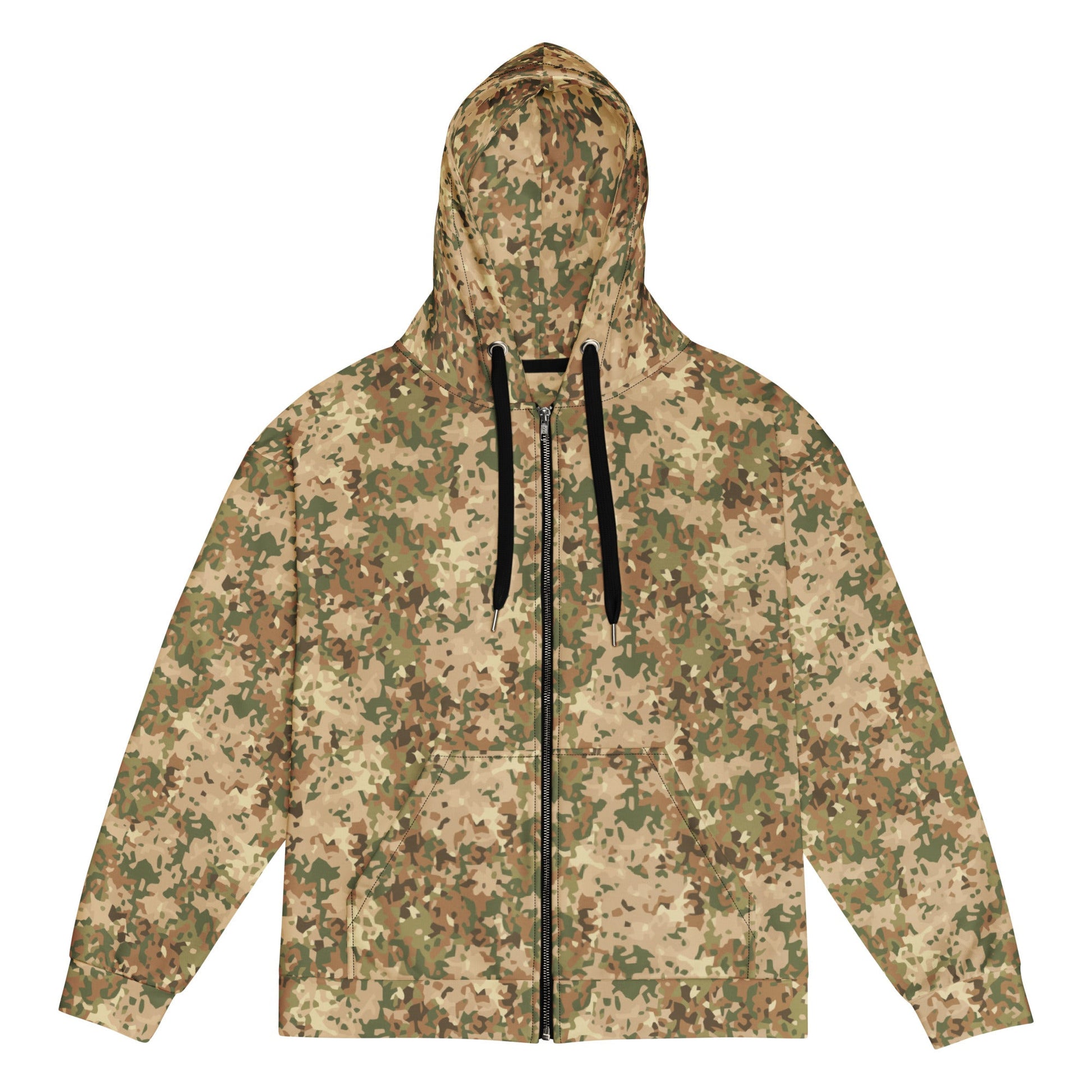 Dutch Fractal Tan CAMO Unisex zip hoodie - 2XS - Zip Hoodies