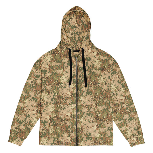 Dutch Fractal Tan CAMO Unisex zip hoodie - 2XS - Zip Hoodies