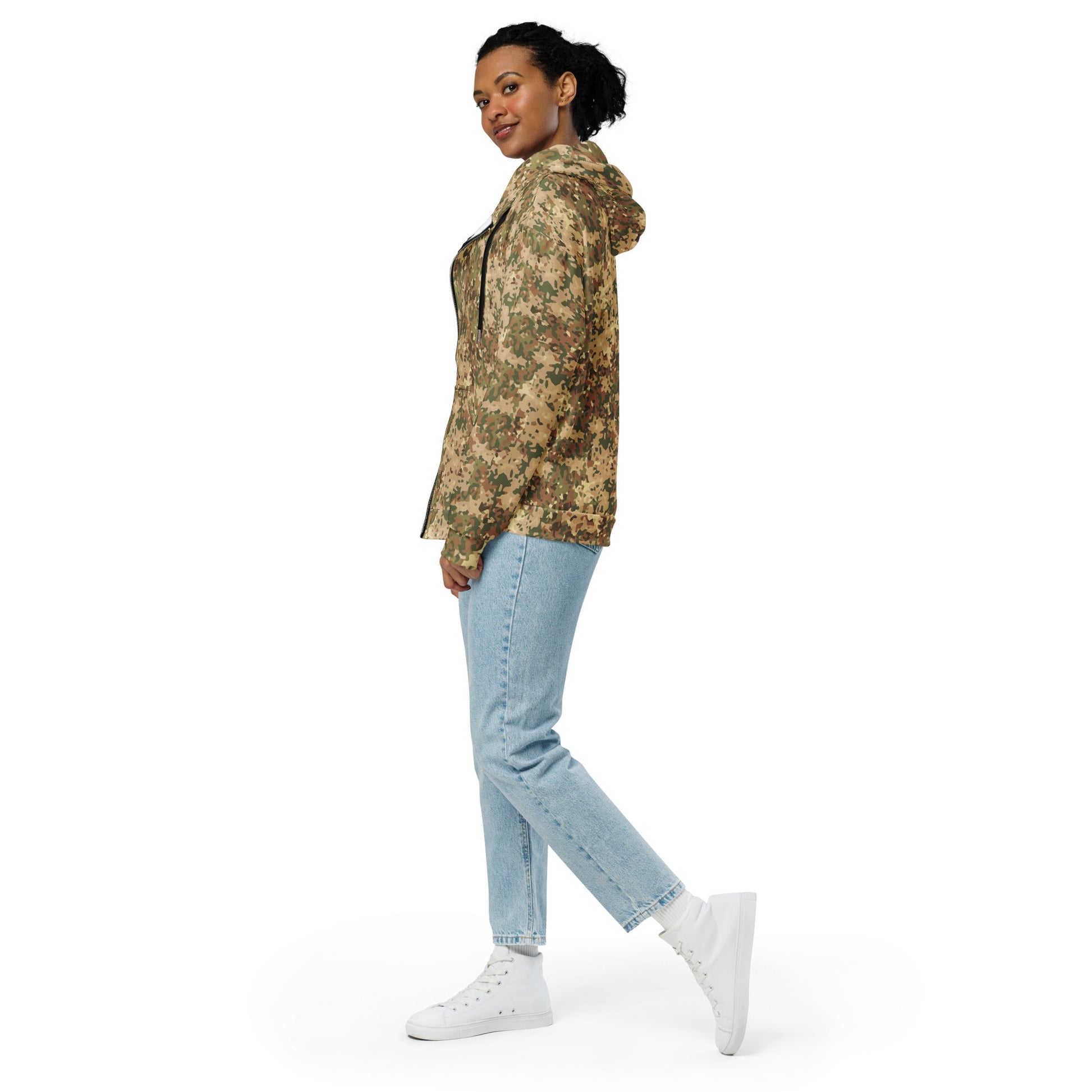 Dutch Fractal Tan CAMO Unisex zip hoodie - Zip Hoodies