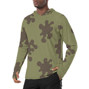 Eastern Bloc Classic Amoeba Spot Heritage CAMO Mens Sunscreen Sports Hoodie With Thumb Holes - S / White