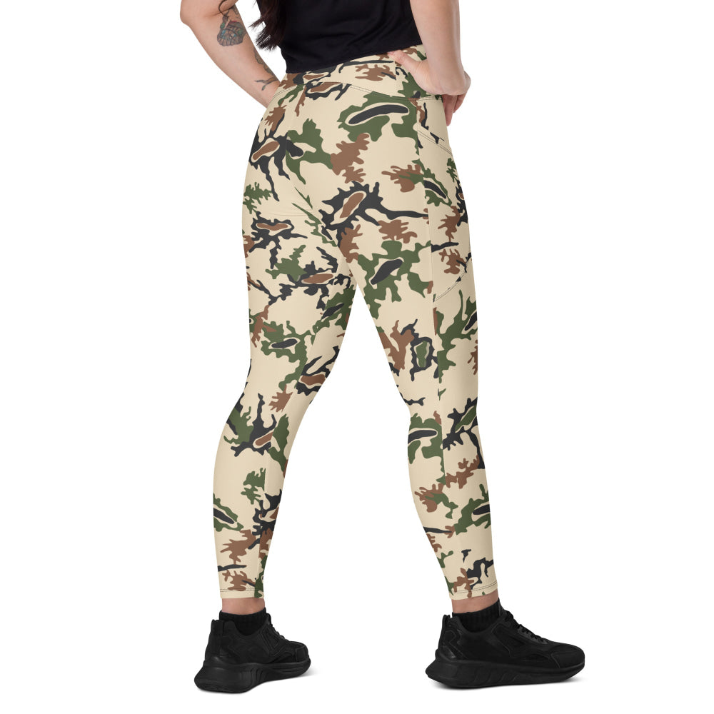 Egyptian Scrambled Eggs Desert CAMO Leggings with pockets - 2XS - Womens With Pockets