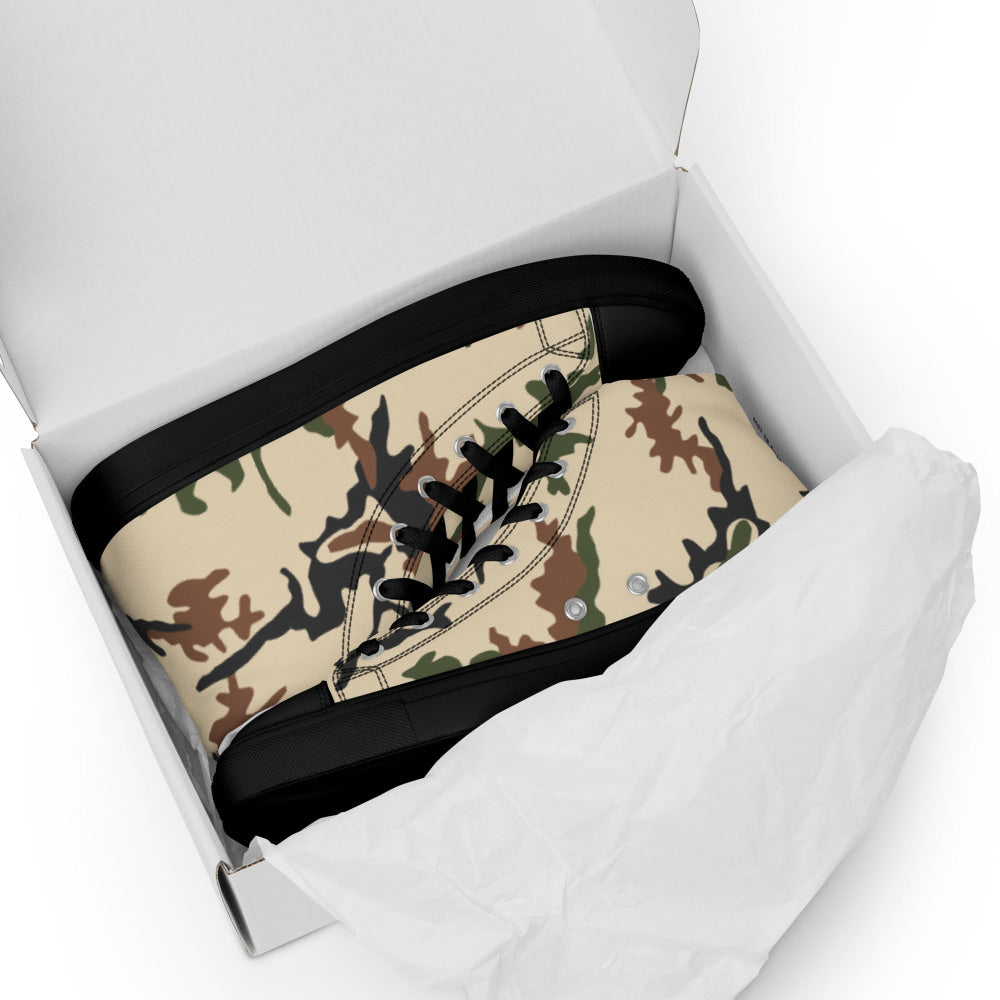 Egyptian Scrambled Eggs Desert CAMO Men’s high top canvas shoes - Mens High Top Canvas Shoes