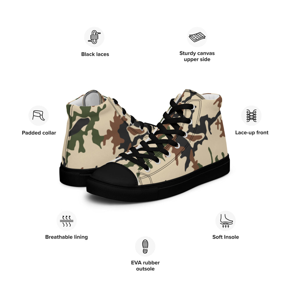 Egyptian Scrambled Eggs Desert CAMO Men’s high top canvas shoes - Mens High Top Canvas Shoes