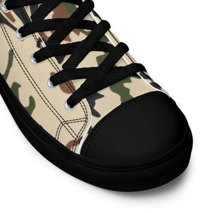 Egyptian Scrambled Eggs Desert CAMO Men’s high top canvas shoes - Mens High Top Canvas Shoes