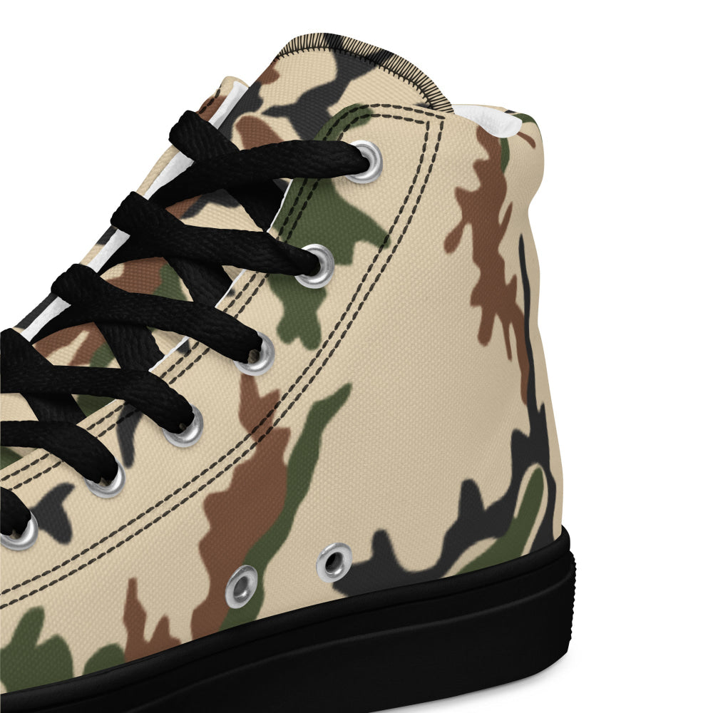 Egyptian Scrambled Eggs Desert CAMO Men’s high top canvas shoes - Mens High Top Canvas Shoes