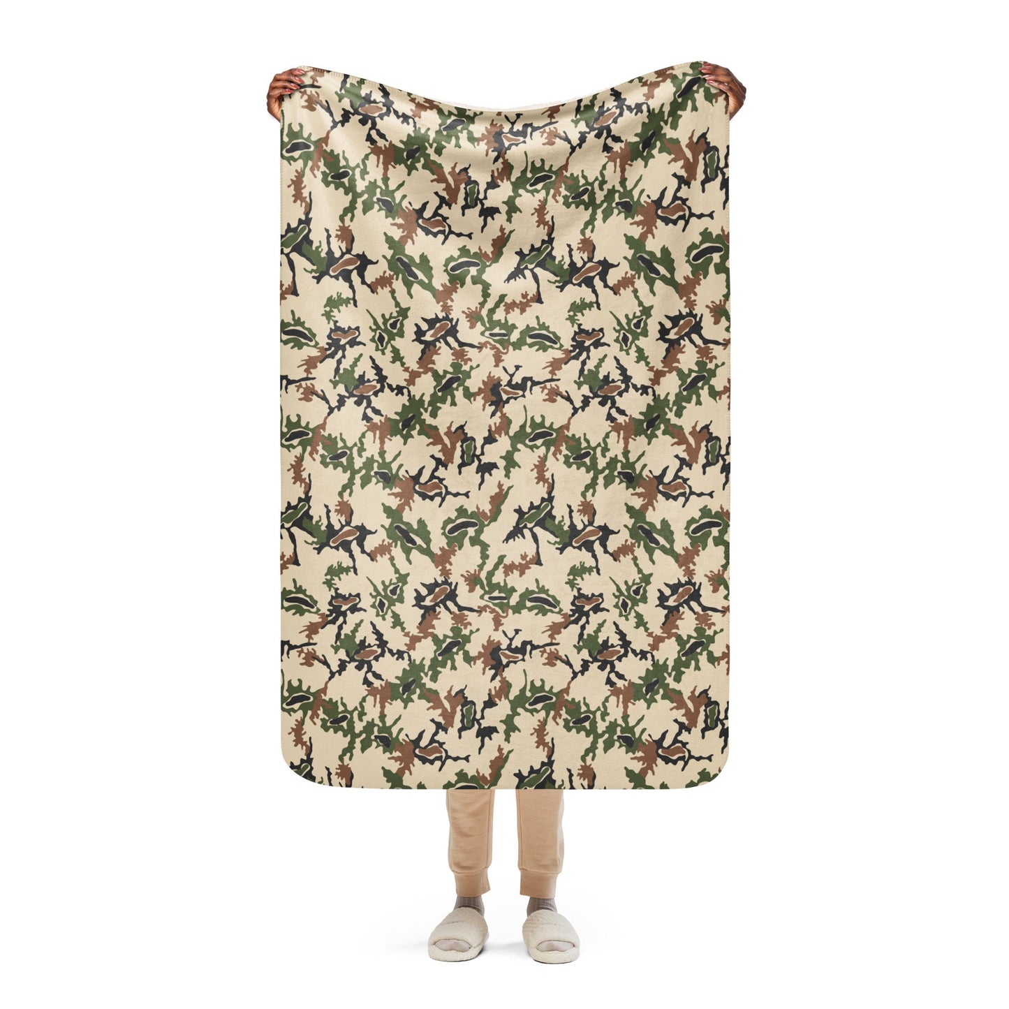 Egyptian Scrambled Eggs Desert CAMO Sherpa Blanket - 37″×57″