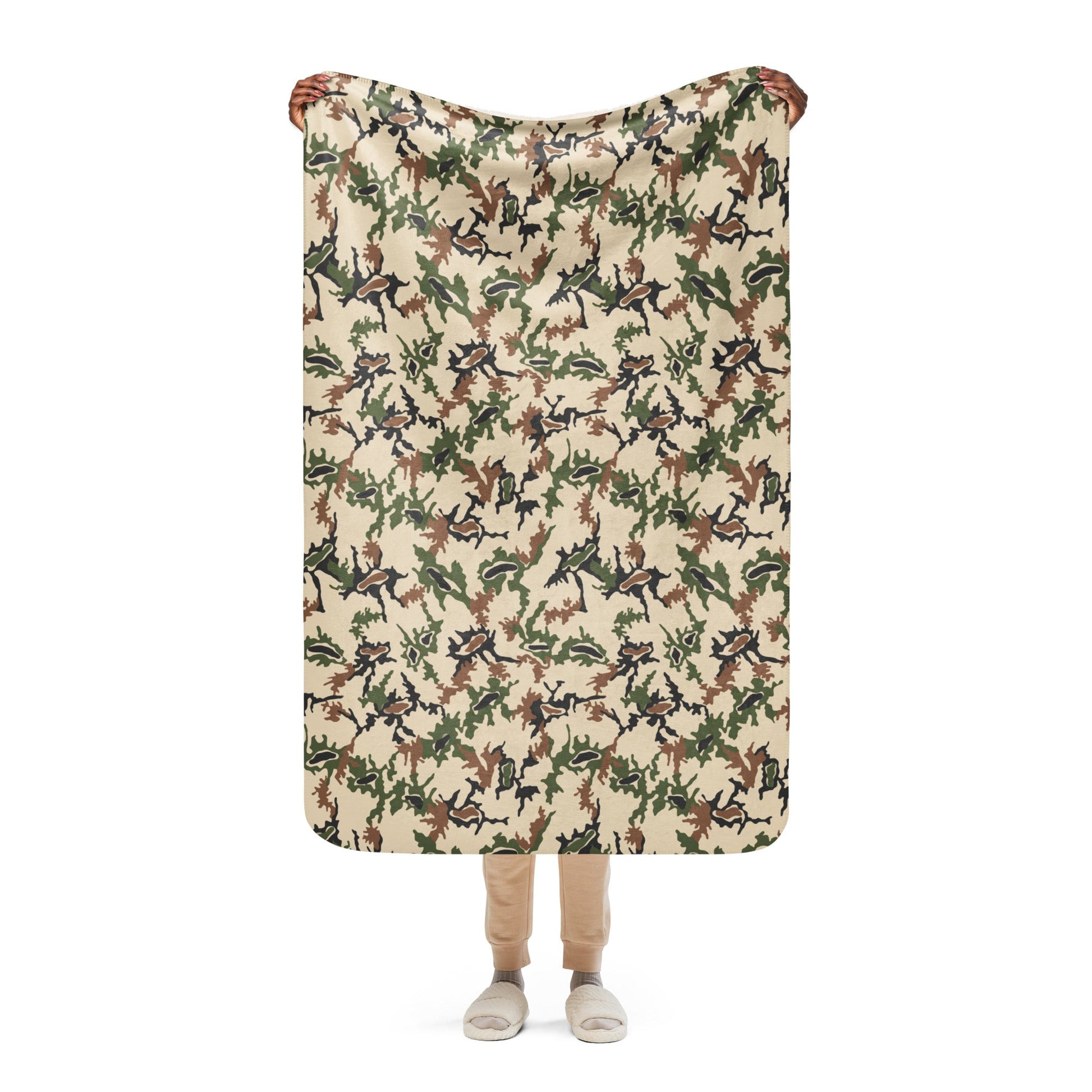 Egyptian Scrambled Eggs Desert CAMO Sherpa Blanket - 37″×57″