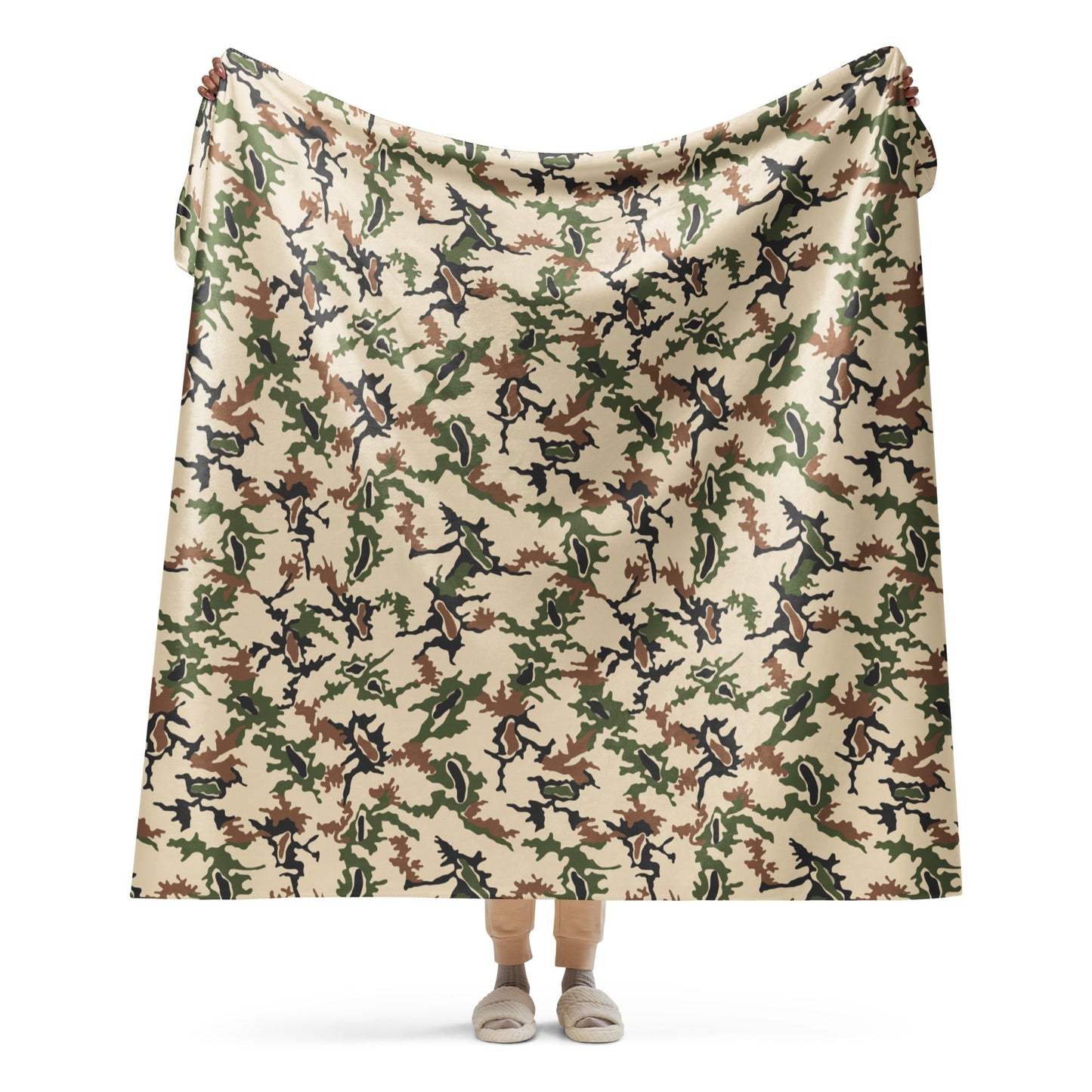 Egyptian Scrambled Eggs Desert CAMO Sherpa Blanket - 60″×80″