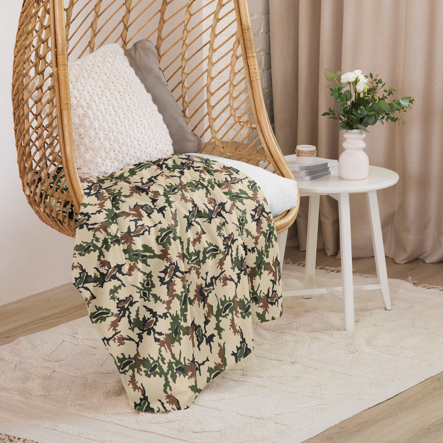 Egyptian Scrambled Eggs Desert CAMO Sherpa Blanket