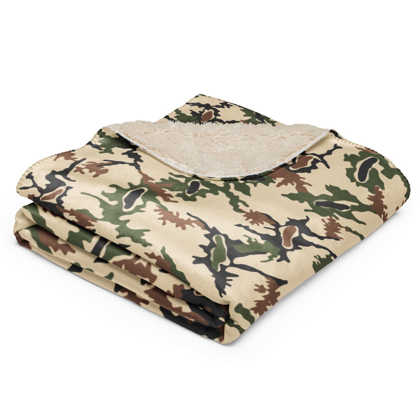 Egyptian Scrambled Eggs Desert CAMO Sherpa Blanket