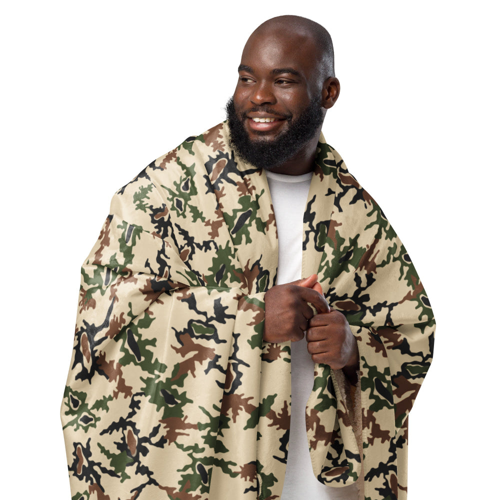 Egyptian Scrambled Eggs Desert CAMO Sherpa blanket - Blanket