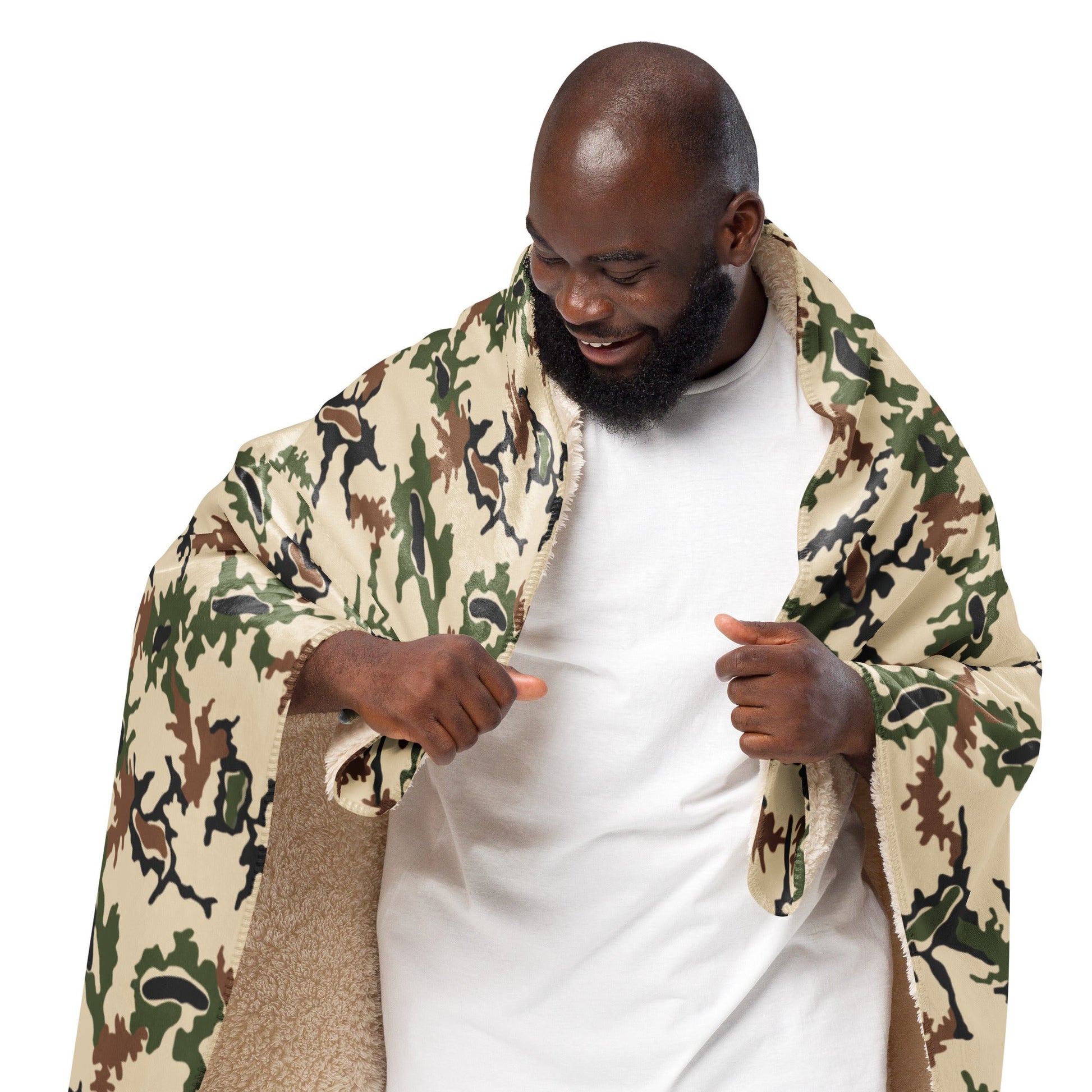 Egyptian Scrambled Eggs Desert CAMO Sherpa Blanket