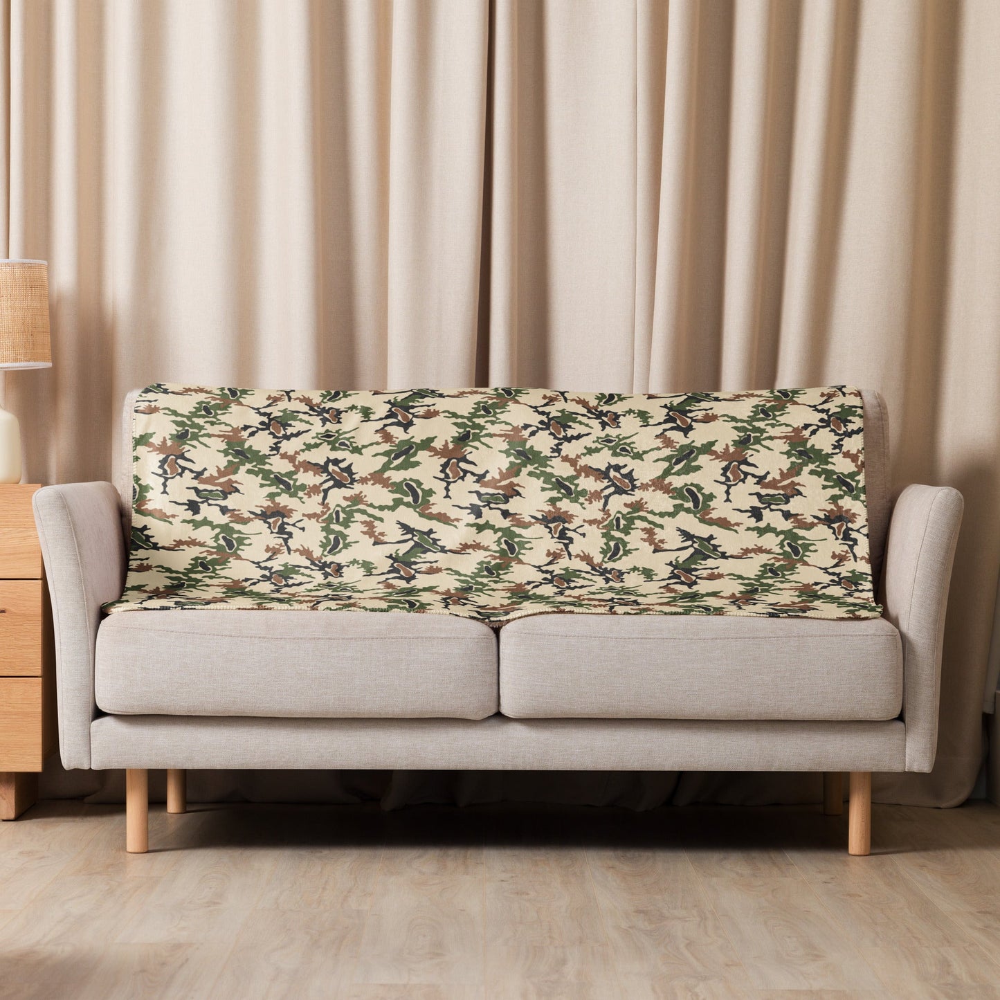 Egyptian Scrambled Eggs Desert CAMO Sherpa Blanket