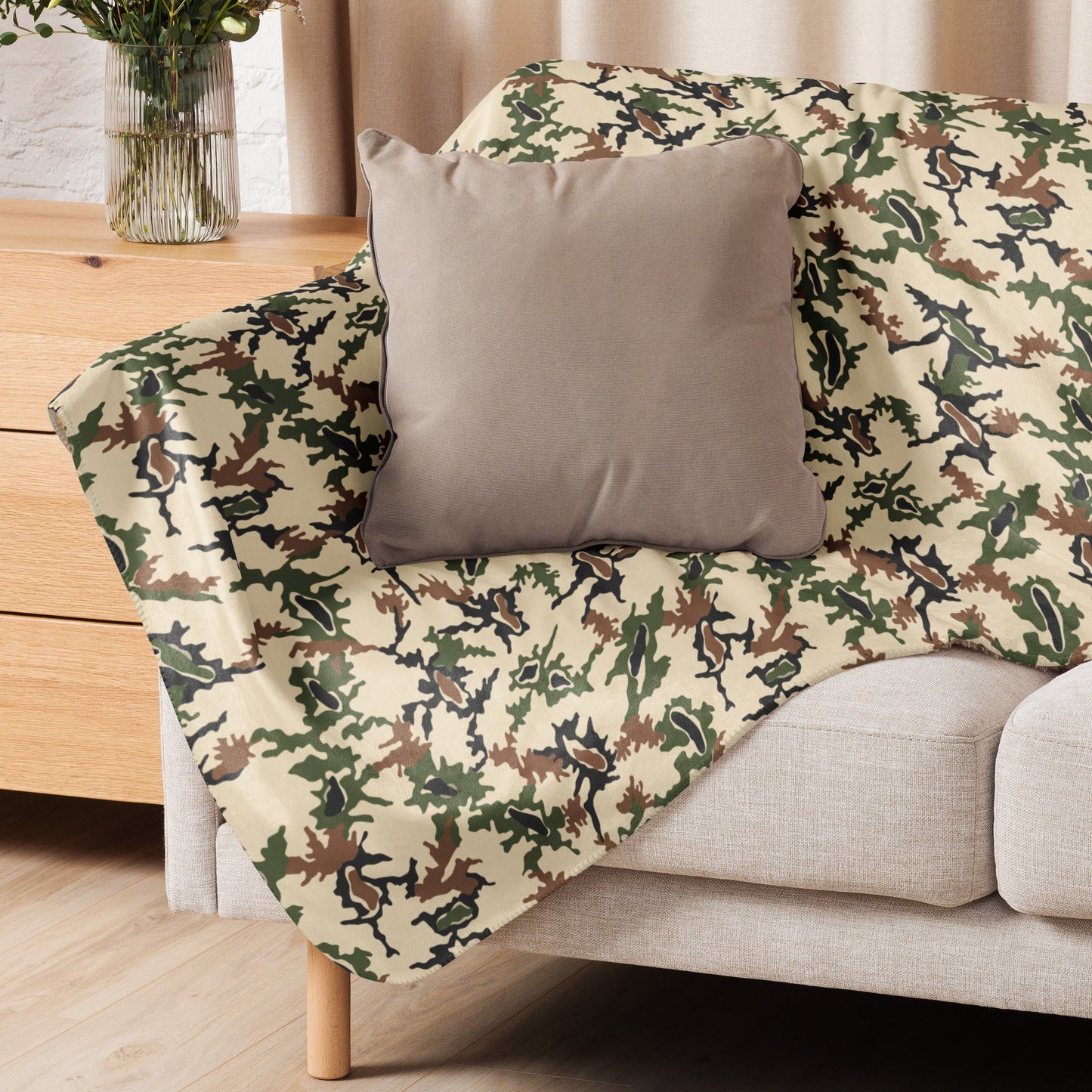 Egyptian Scrambled Eggs Desert CAMO Sherpa Blanket