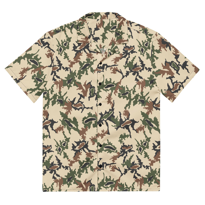 Scrambled Eggs Desert CAMO Unisex Short-Sleeve Button Shirt - 2XS - Button-Up
