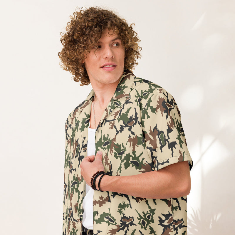Scrambled Eggs Desert CAMO Unisex Short-Sleeve Button Shirt - Button-Up